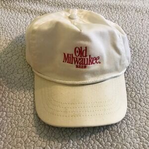 Vintage Old Milwaukee Beer Hat First Flight Snapback Rope Trucker Cap Cream USA